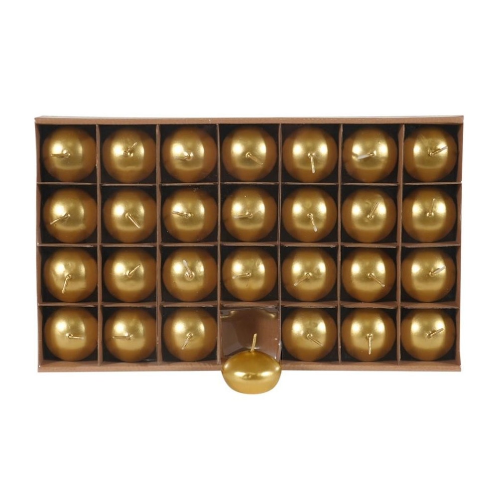 CANDELA GALLEGGIANTE H.37XD.50 MM. ORO METALLIZZATA